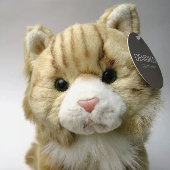 Demdaco 13" Maine Coon Cat Ginger Orange Striped Kitty Plush - Picture 2 of 11